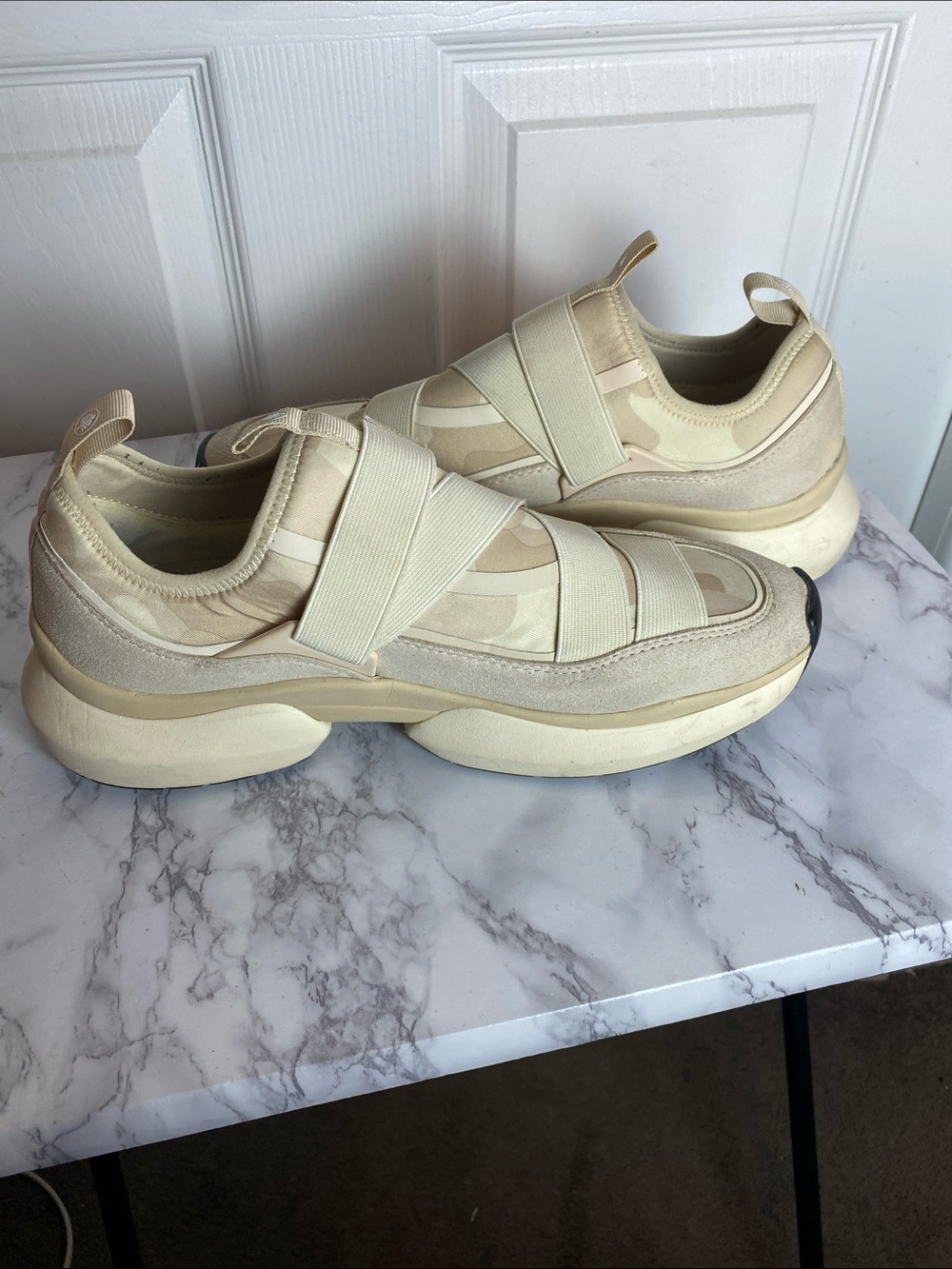 Nurture Dillion Beige Slip-On Platform Sneakers Camouflage Response Tech Size 10